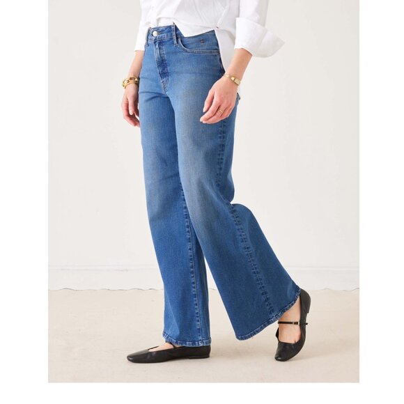 Mersea Voyageur Kate Wide Leg Jeans in Baltic size 25. NWT - Picture 3 of 7